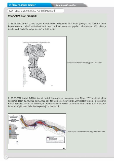 t.c. kartal belediye başkanlığı 2012 yılı faaliyet ... - Kartal Belediyesi