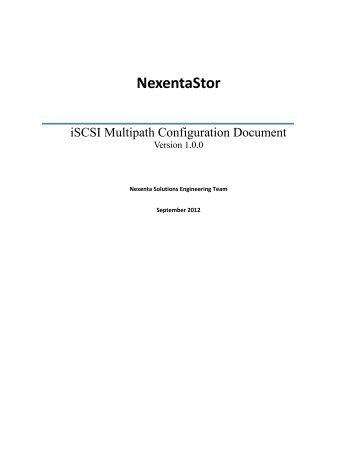 Nexenta ISCSI Multipath Configuration