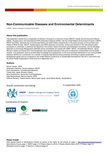 Non-Communicable Diseases and Environmental Determinants