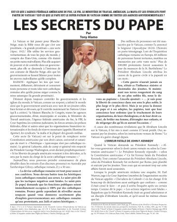 LES SECRETS DU PAPE - Tony Alamo Christian Ministries