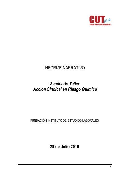 INFORME NARRATIVO Seminario Taller AcciÃ³n ... - Sustainlabour