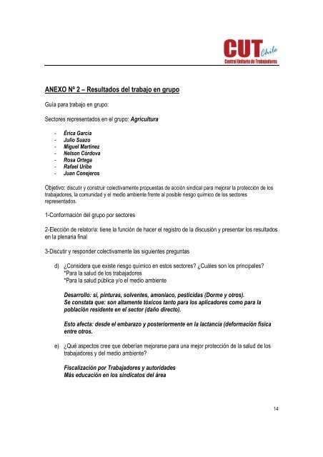 INFORME NARRATIVO Seminario Taller AcciÃ³n ... - Sustainlabour