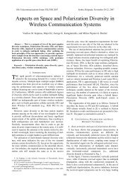 Aspects on Space and Polarization Diversity in ... - Telfor 2007