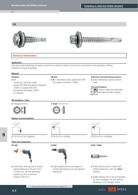 Fastening to steel and timber structure Self drilling fasteners ... - EPRO