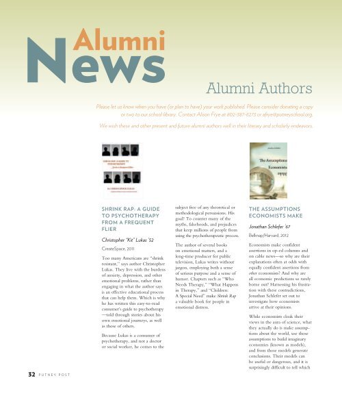 News Alumni The Putney School