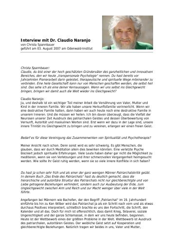 Interview mit Dr. Claudio Naranjo