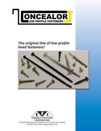 The original line of low profile head fasteners! - Triangle Fastener