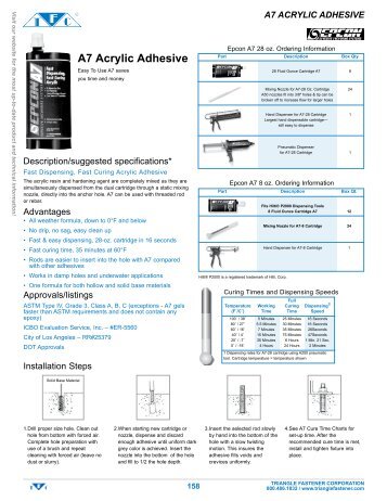 EPCON Adhesive Anchoring Systems - Triangle Fastener