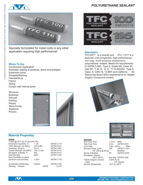 polyurethane sealant - Triangle Fastener