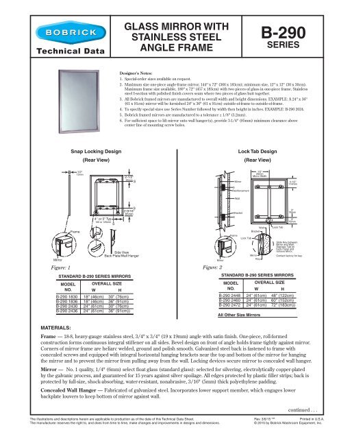 Glass Mirror With Stainless Steel Angle Frame Bobrick