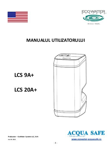 Manual utilizator dedurizator LCS 20 + - Prodimar