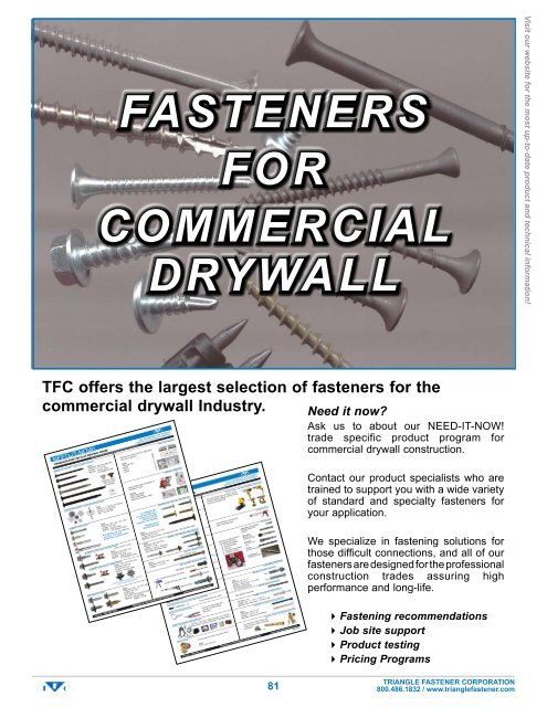 Drywall Screws - Triangle Fastener