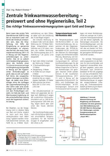 preiswert und ohne Hygienerisiko, Teil 2 - SanitärJournal