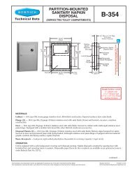 Technical Data Sheet - Bobrick