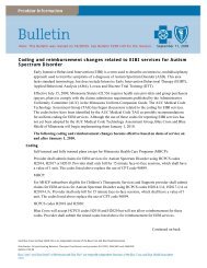 Coding and reimbursement changes related to EIBI services for . 