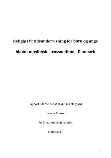 ReligiÃ¸s fritidsundervisning for bÃ¸rn og unge blandt ... - Ny i Danmark