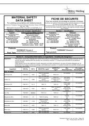 MATERIAL SAFETY DATA SHEET FICHE DE SECURITE - Exocor