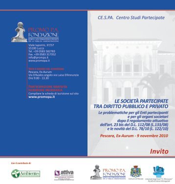 Invito al Convegno Le SocietÃ  Partecipate tra diritto ... - Ambiente Spa