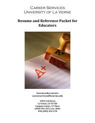 Career Services University of La Verne Resume and Reference ...