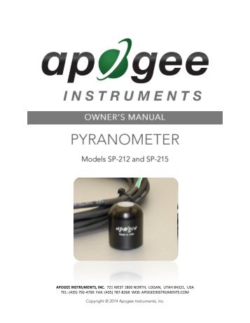 SP-212 & 215 - Apogee Instruments