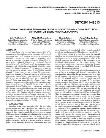 Optimal Component Sizing and Forward-looking Dispatch of an ...