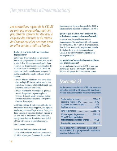 L'indemnisation des travailleurs - WorkSafeNB