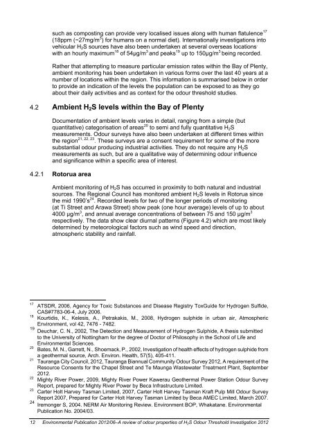 Odour Threshold Investigation 2012 - Bay of Plenty Regional Council