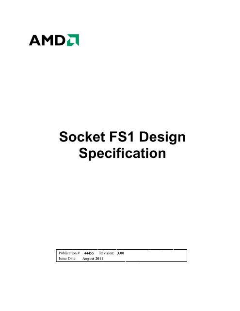 Socket FS1 Design Specification - AMD Support & Drivers