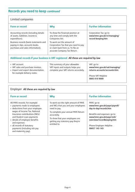 Tax help series Keeping records for business - HM Revenue ...