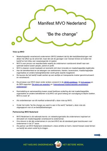 Manifest MVO Nederland