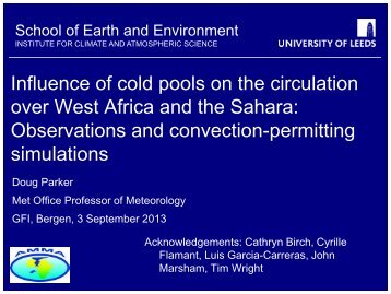 Influence of cold pools on the circulation over West ... - Convection