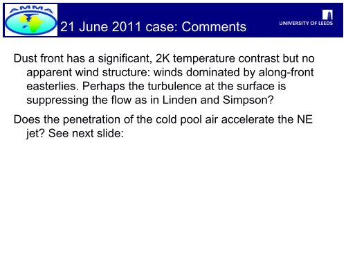 Influence of cold pools on the circulation over West ... - Convection