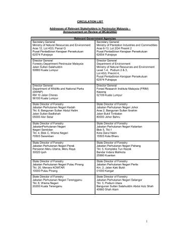 Announcement on Review of MC&I(2002) - Malaysian Timber ...