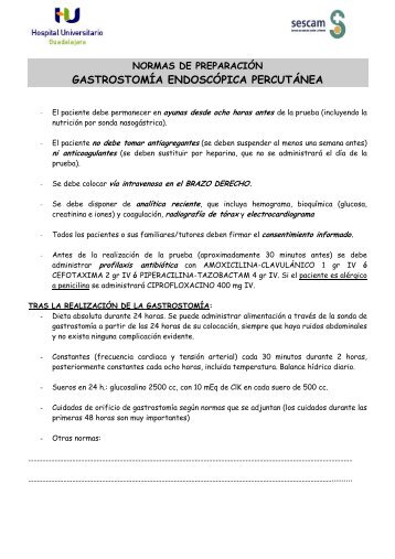 normas para gastrostomia endoscopica