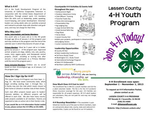 4-H Brochure Aug'13 - Lassen County