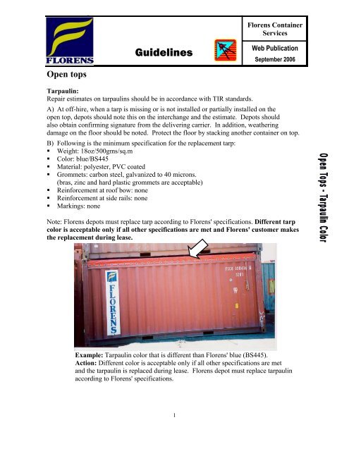 Tarpaulin - Florens Container Services