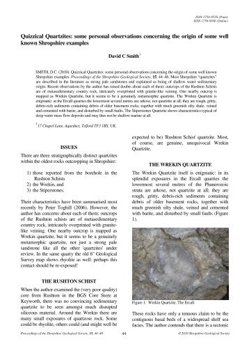 Quizzical Quartzites - Shropshire Geology