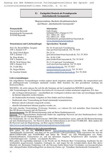 Ko1 Interkulturelle Germanistik - Universität Bayreuth