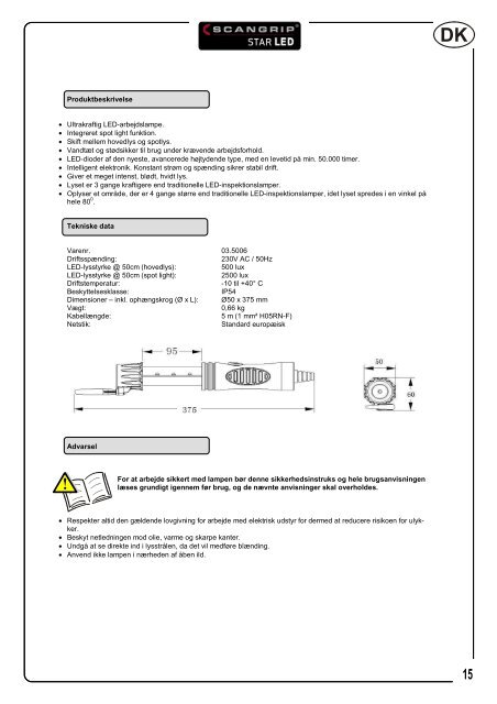 Operating Instructions Bedienungsanleitung Betjeningsvejledning