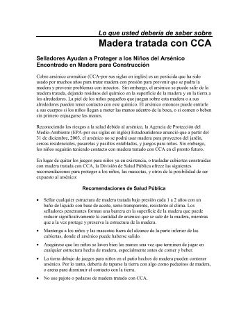 Lo que usted deberÃƒÂ­a de saber sobre Madera tratada con CCA - Epi