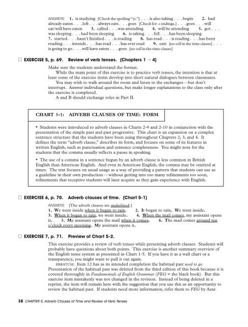 Chapter 5: ADVERB CLAUSES OF TIME AND REVIEW OF VERB ...