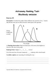 Astronomy Ranking Task - Youngstown State University