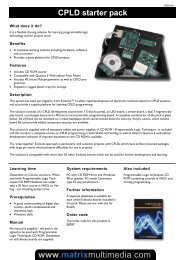 EB287 CPLD Starter Pack Datasheet - Matrix Multimedia Ltd