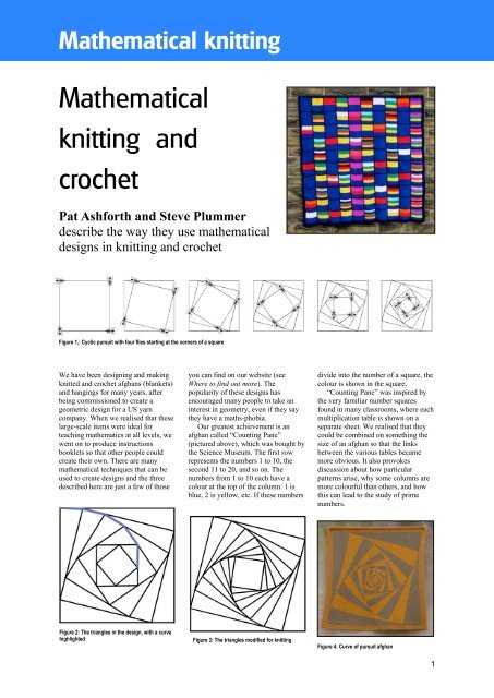 Mathematical knitting and crochet