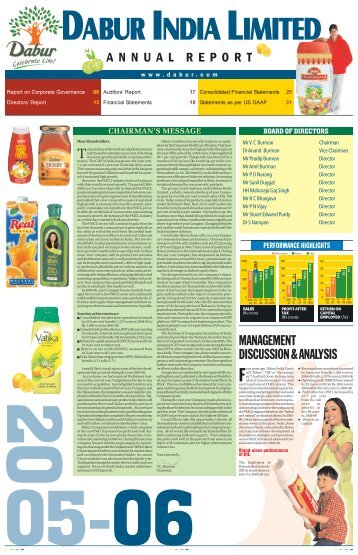 MANAGEMENT DISCUSSION & ANALYSIS - Dabur India Limited
