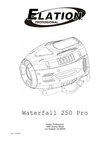 Waterfall 250 Pro User Manual (pdf) - Elation Professional