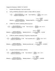 Assignment Solutions CHEM 110- Fall 2011 1. Express the following ...