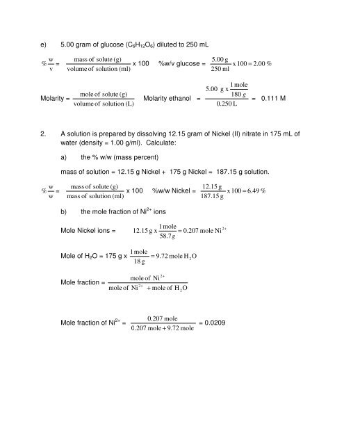 Assignment Solutions CHEM 110- Fall 2011 1. Express the following ...