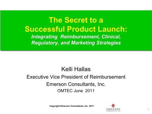 The Secret to a Successful Product Launch: - Emerson Consultants ...