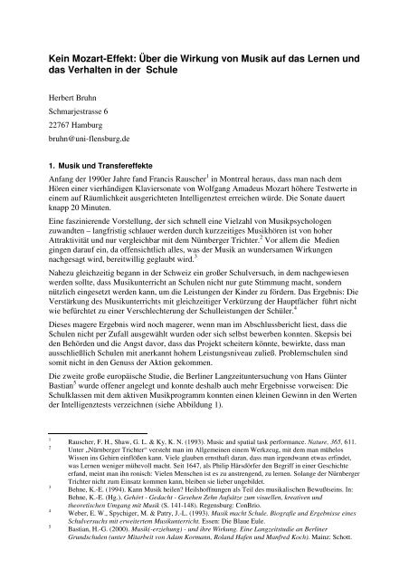 Kein Mozart Effekt AÅber Die Wirkung Von Musik Auf Herbert Bruhn
